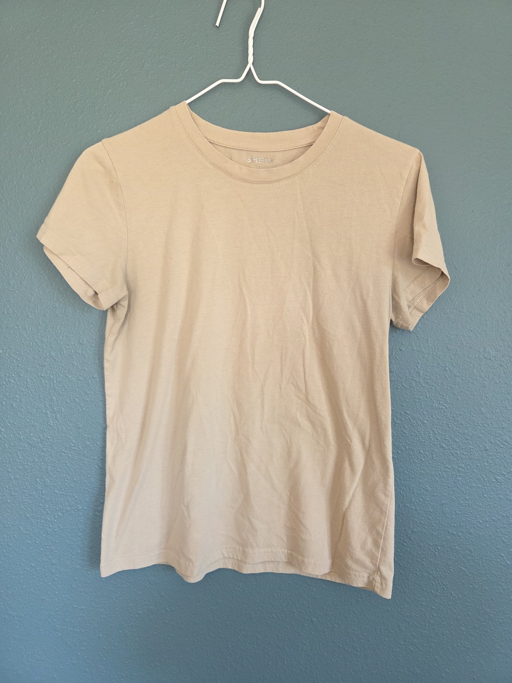 SHEIN Women’s Short Sleeve Crew Tee - Beige